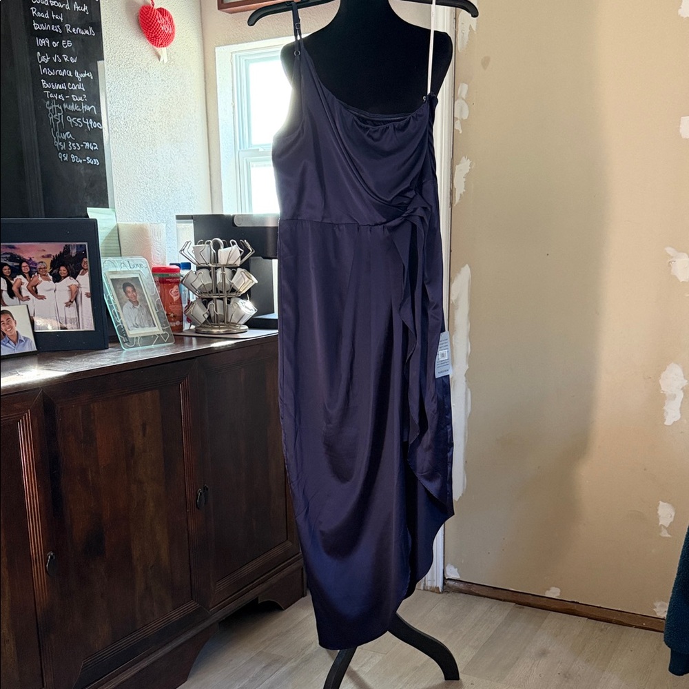 Elegant Purple Satin Dress